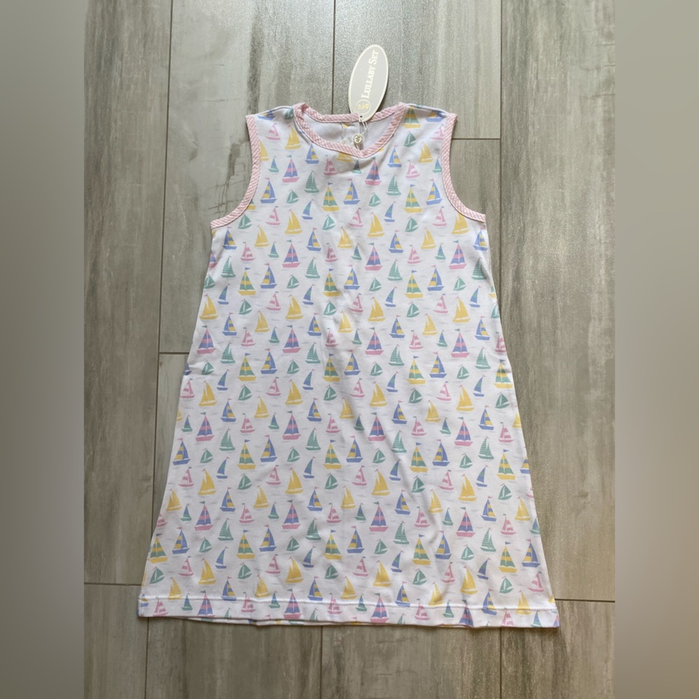 NWT Lullaby Set Cotton Sailboat & Seersucker Sleeveless Ann Dress girls 7
